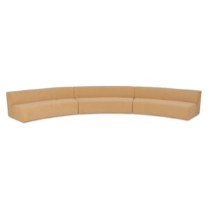 Ahead of the curve. Naomi brings curves into the conversation. This 3-piece concave modular is part of a sculptural seating system. Configure it into a crescent or build something totally custom—it’s shape-driven design that moves with the space. Upholstered in soft