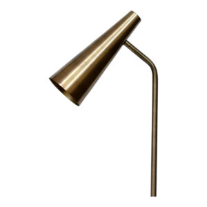 the Trumpet Floor Lamp stays true to its name. A brass finish gives the lamp a modern touch. Ideal for smaller spaces that need focused light.