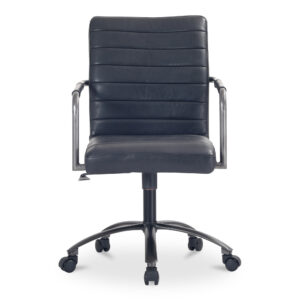 The Roy office chair's channel-seamed upholstery