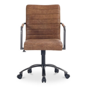 The Roy office chair's channel-seamed upholstery