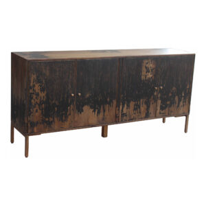 this solid hardwood sideboard will feel like it's been a part of your family for generations. The four doors open up to a fixed