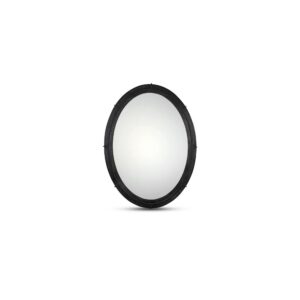 The oval your walls have been waiting for.  Antoni balances soft curves with solid presence. Its bold oval shape is outlined in aged black iron
