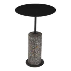 this piece is suited for adding a subtle layer to the living room. The Lillith accent table contemporary look comes from a clean matte-black finish