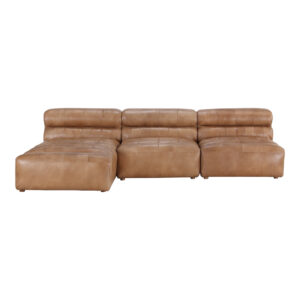 which you are sure to find in the Ramsay Signature Modular Sectional. Ribbed top-grain leather will wear with a unique worn patina over time