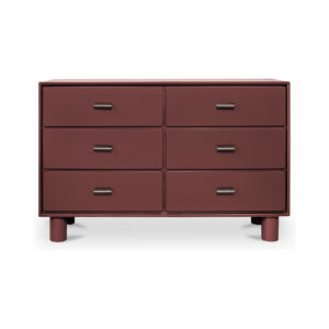 The Jolene 6-drawer dresser infuses the bedroom with a touch of vibrant elegance. This deep red dresser