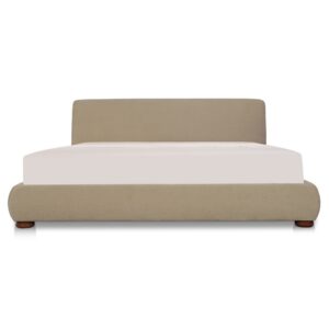 For those who like their comfort with a little character. The Beau Bed pairs a generously rounded headboard with bun-shaped legs