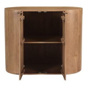 sculptural lines with the grounding warmth of solid oak