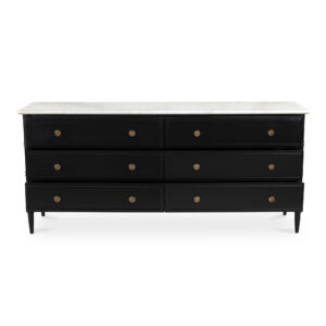the Eleanor 6-drawer chest showcases a classically graceful profile with distinctive turned details. Crafted from Mango wood