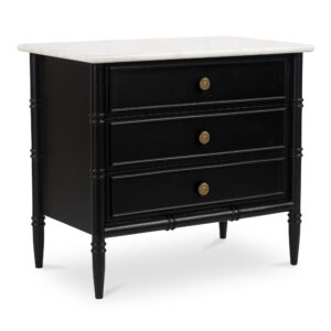 the Eleanor nightstand showcases a classically graceful profile with distinctive turned details. Crafted from Mango wood