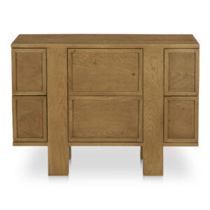 Crafted from solid oak and inspired by the designer's fond memories of their grandmother's traditional Japanese tansu