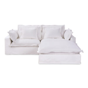 With its elegant slipcover easy-to-clean LiveSmart performance fabric upholstery