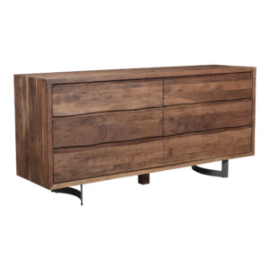 but with some personality. Bent brings solid acacia front and center