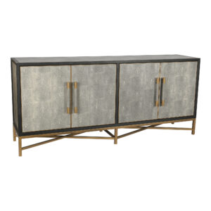 sideboard function. The Mako Small Sideboard channels Art Deco lines in a calm gray finish