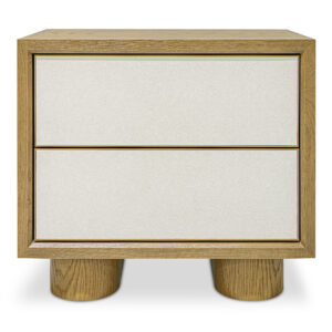 The Marcelle nightstand's minimalist silhouette