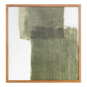 Brush is a bold and painterly piece where a grounding earthy green subdues sizeable brush strokes