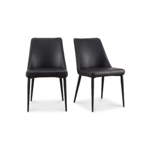 easy-to-clean vegan leather upholstery offers contemporary cool