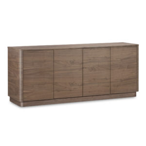 consider yourselves softened. The Round Off Sideboard takes Scandinavian simplicity and rounds it out with gently curved edges and a smooth walnut finish. Designed with a calming presence