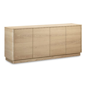 consider yourselves softened. The Round Off Sideboard takes Scandinavian simplicity and rounds it out with gently curved edges and a light oak finish. Designed with a calming presence
