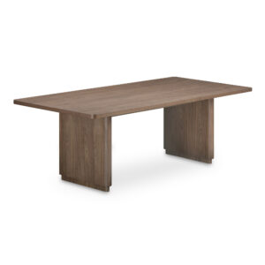 creating a grounded surface for everyday meals. Sized to seat six