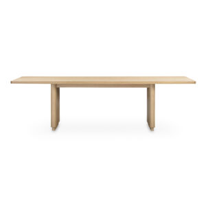 Let’s take the edge off. The Round Off Large Dining Table expands the design with a longer profile and a natural oak veneer. Its softly rounded corners and visible wood grain create a grounded yet airy presence