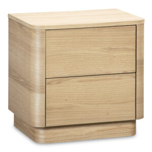 refreshed with a natural oak veneer that feels light and grounding. Visible grain detail brings organic texture