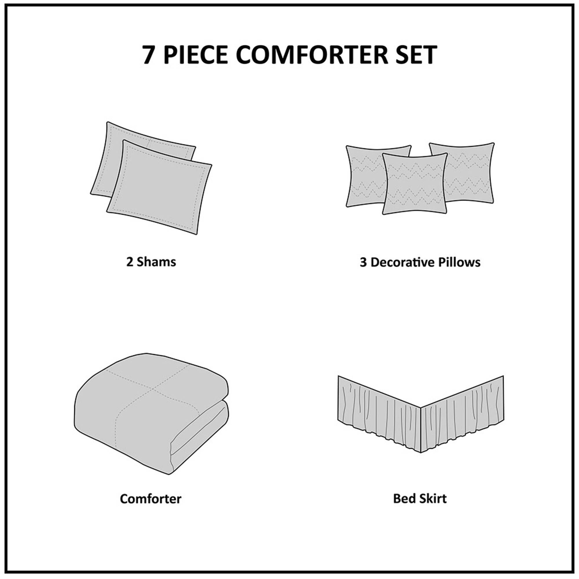 Palmer 7 Piece Pieced Faux Suede Comforter Set