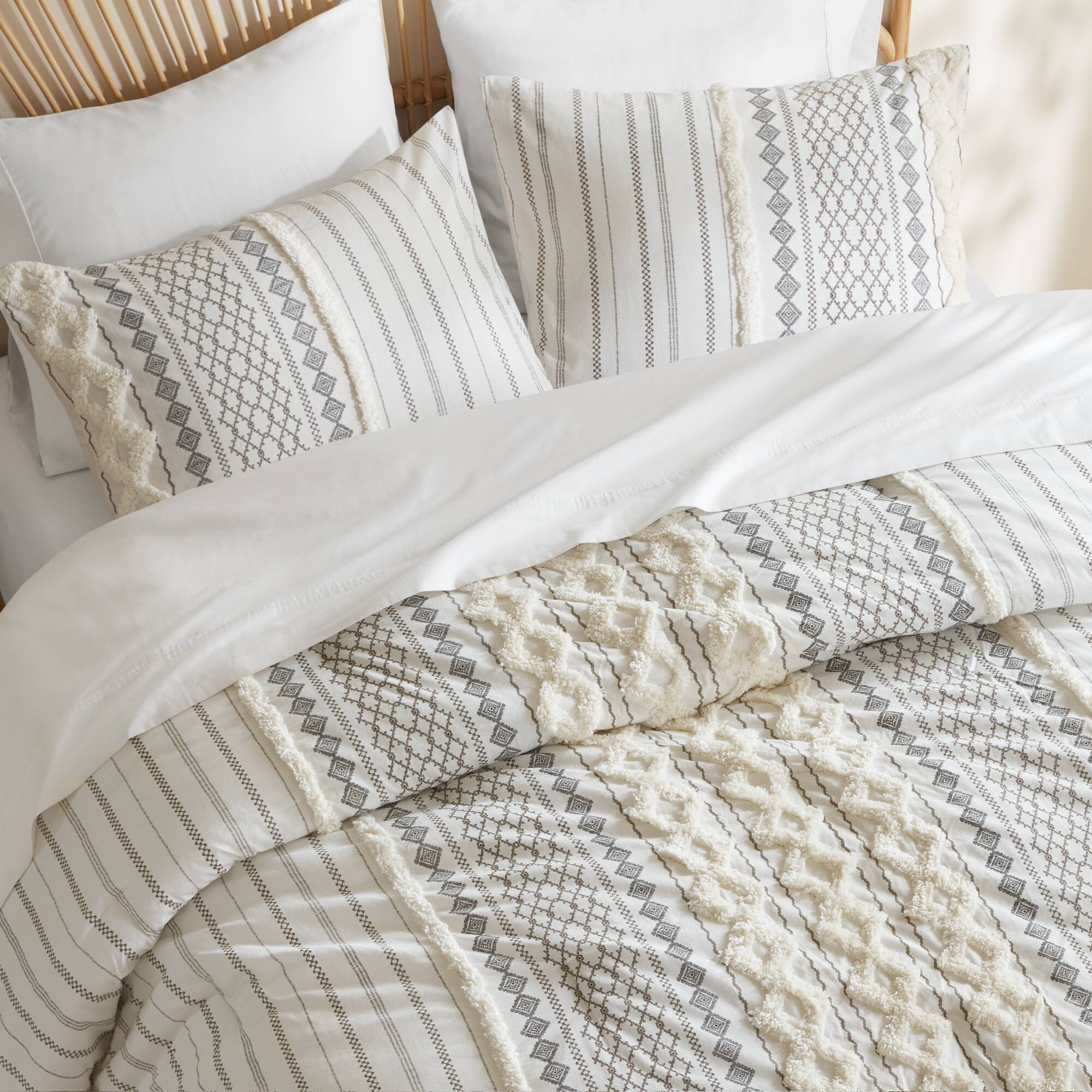 Imani Cotton Printed Comforter Set with Chenille