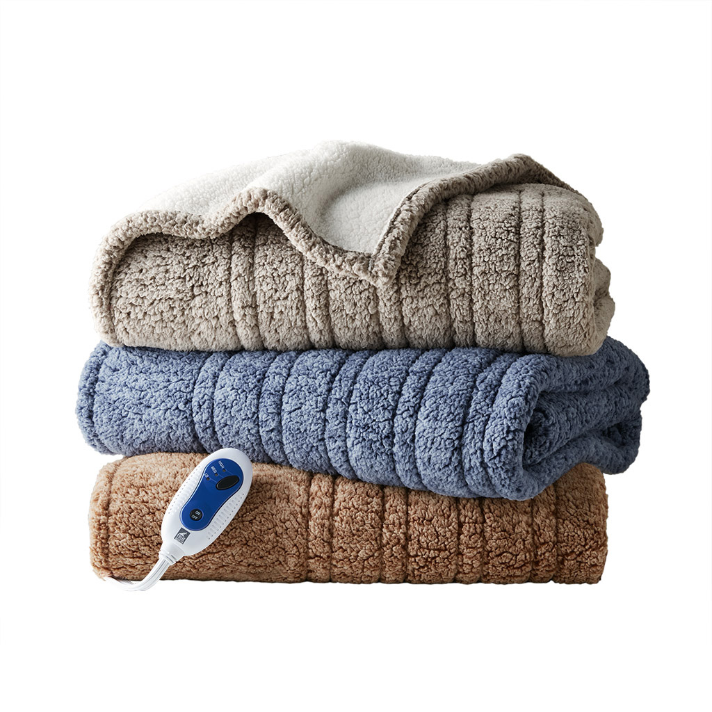 Marbled Sherpa Heated Throw