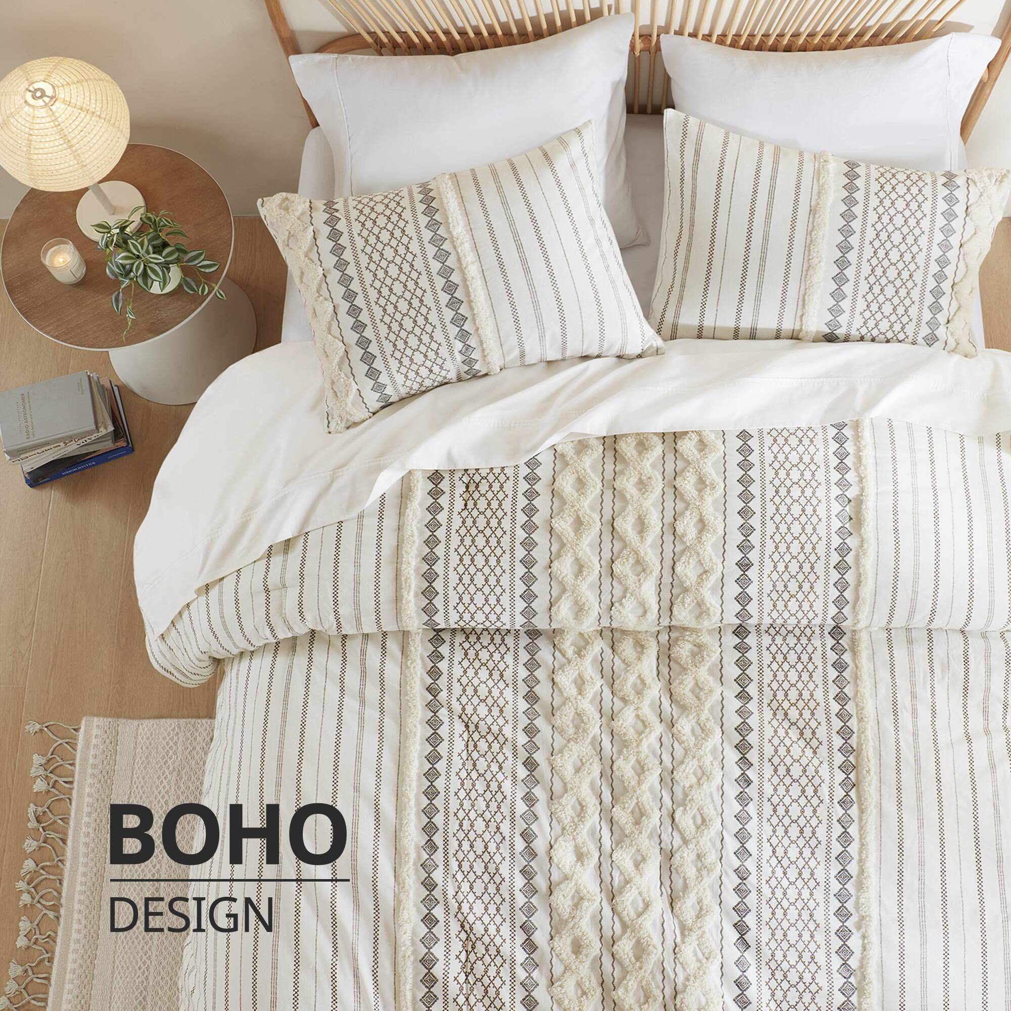 Imani Cotton Printed Comforter Set with Chenille