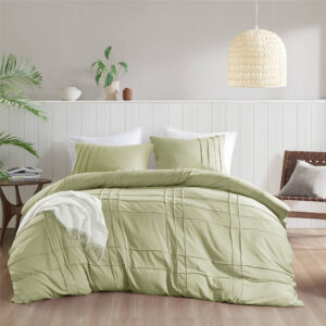 Walker Soft Washed Pleated Duvet Cover Set from Comfort Spaces in  Sage. Walker Soft Washed Pleated Duvet Cover Set from Comfort Spaces in  Sage. Walker Soft Washed Pleated Duvet Cover Set from Comfort Spaces in  Sage. Walker Soft Washed Pleated Duvet Cover Set from Comfort Spaces in  Sage. Walker Soft Washed Pleated Duvet Cover Set from Comfort Spaces in  Sage.