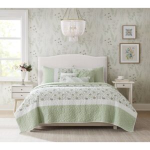 Dawn 6 Piece Cotton Percale Quilt Set with Throw Pillows from Madison Park in  Sage Green. Dawn 6 Piece Cotton Percale Quilt Set with Throw Pillows from Madison Park in  Sage Green. Dawn 6 Piece Cotton Percale Quilt Set with Throw Pillows from Madison Park in  Sage Green. Dawn 6 Piece Cotton Percale Quilt Set with Throw Pillows from Madison Park in  Sage Green. Dawn 6 Piece Cotton Percale Quilt Set with Throw Pillows from Madison Park in  Sage Green.