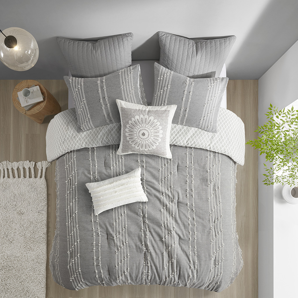Kara 3 Piece Cotton Jacquard Comforter Set