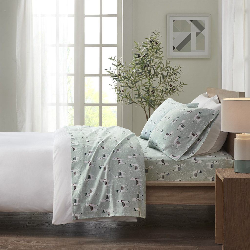 Cozy Cotton Flannel Printed Sheet Set