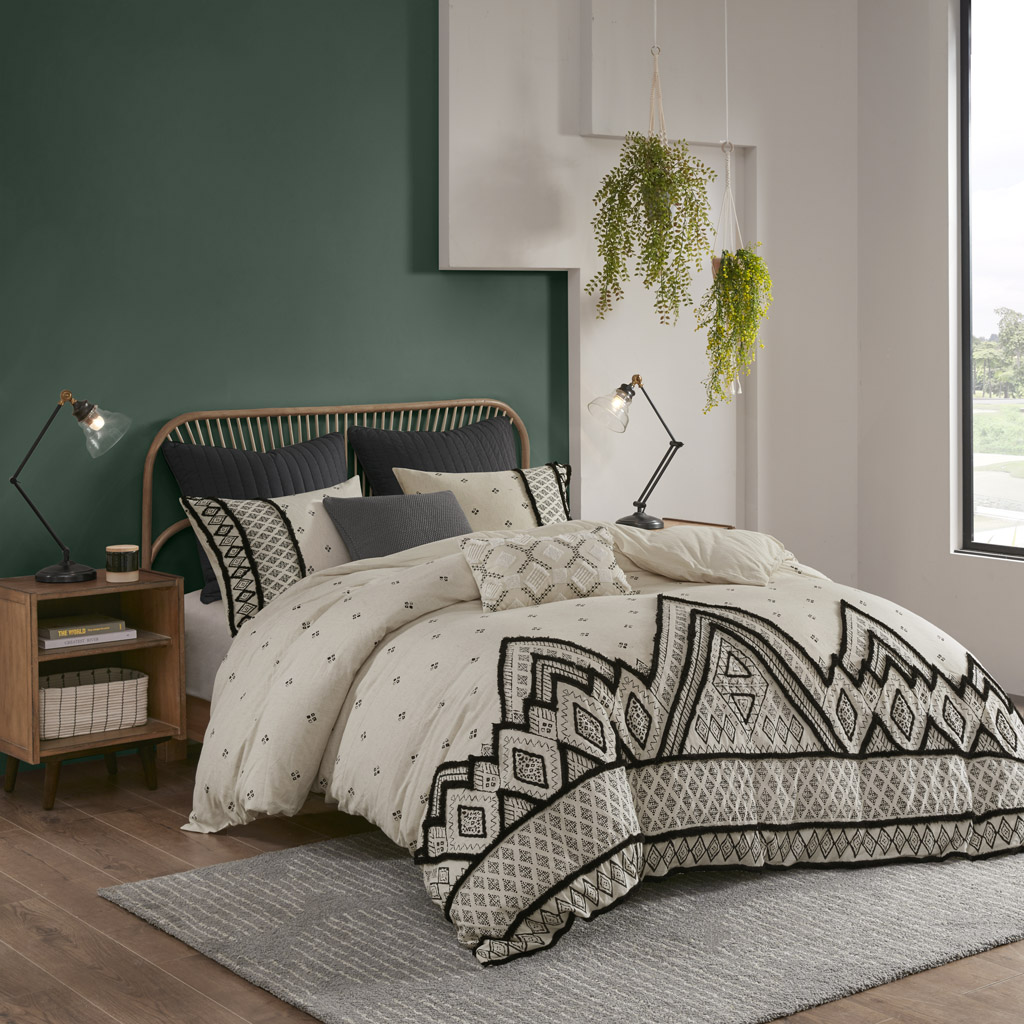 Marta 3 Piece Flax and Cotton Blended Duvet Cover Set