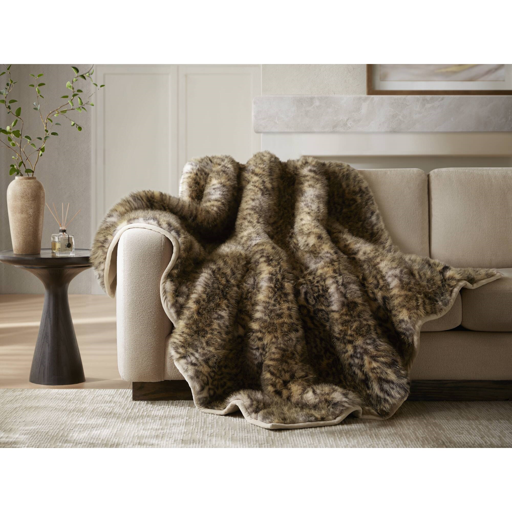 Botswana Animal Print Faux Fur Throw Blanket