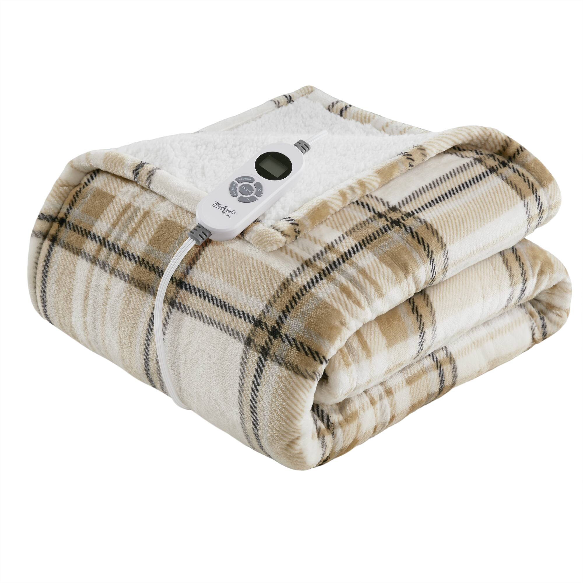Print Plush to Sherpa Heated Throw