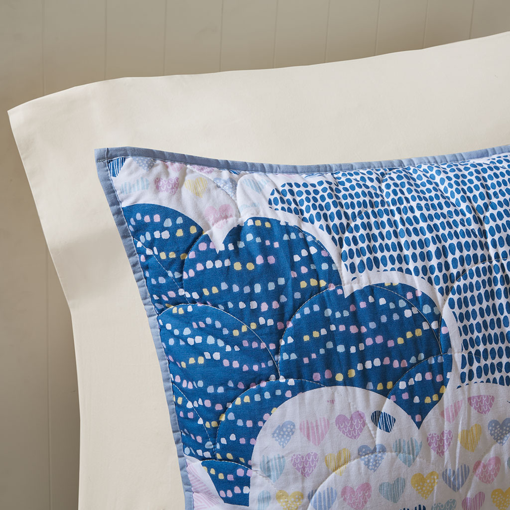 Cloud  Reversible Cotton Quilt Set with Throw Pillows