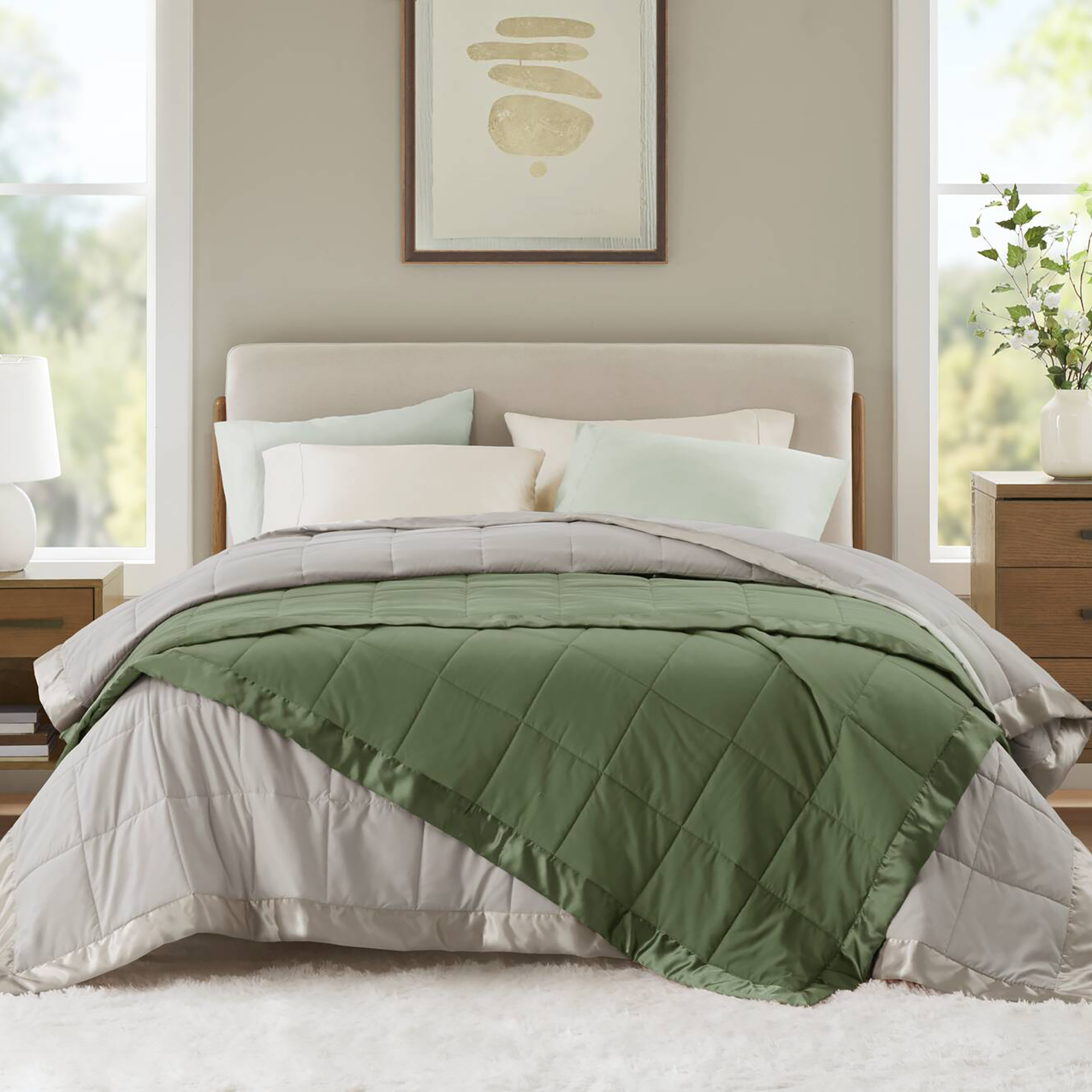 Windom Lightweight Down Alternative Blanket with Satin Trim