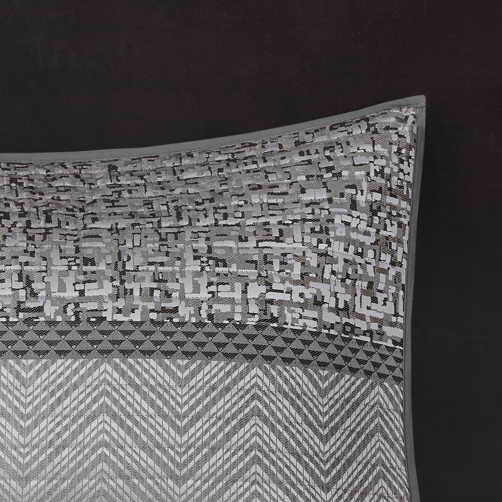 Rhapsody 6 Piece Reversible Jacquard Quilt Set with Throw Pillows