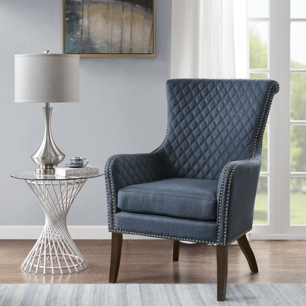 Heston Quilted Back Arm Chair with Nailhead Trim