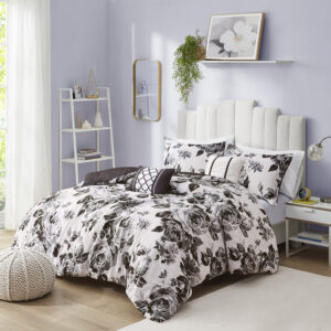 Dorsey Floral Print Comforter Set from Intelligent Design in  Black/White. Dorsey Floral Print Comforter Set from Intelligent Design in  Black/White. Dorsey Floral Print Comforter Set from Intelligent Design in  Black/White. Dorsey Floral Print Comforter Set from Intelligent Design in  Black/White. Dorsey Floral Print Comforter Set from Intelligent Design in  Black/White.