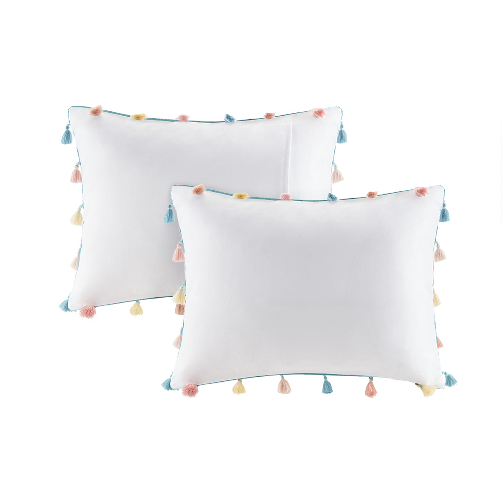 Tessa Tassel Comforter Set with Heart Shaped Throw Pillow