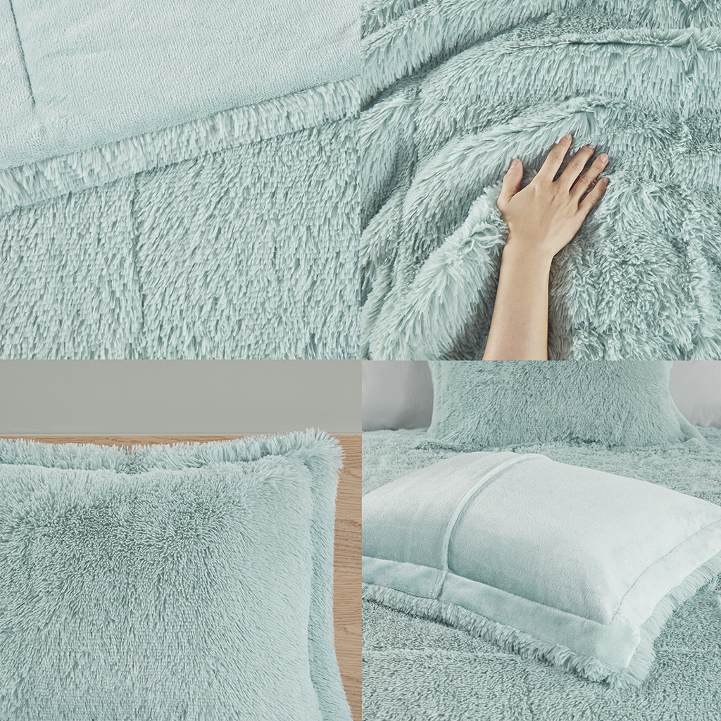 Malea Shaggy Faux Fur Comforter Mini Set