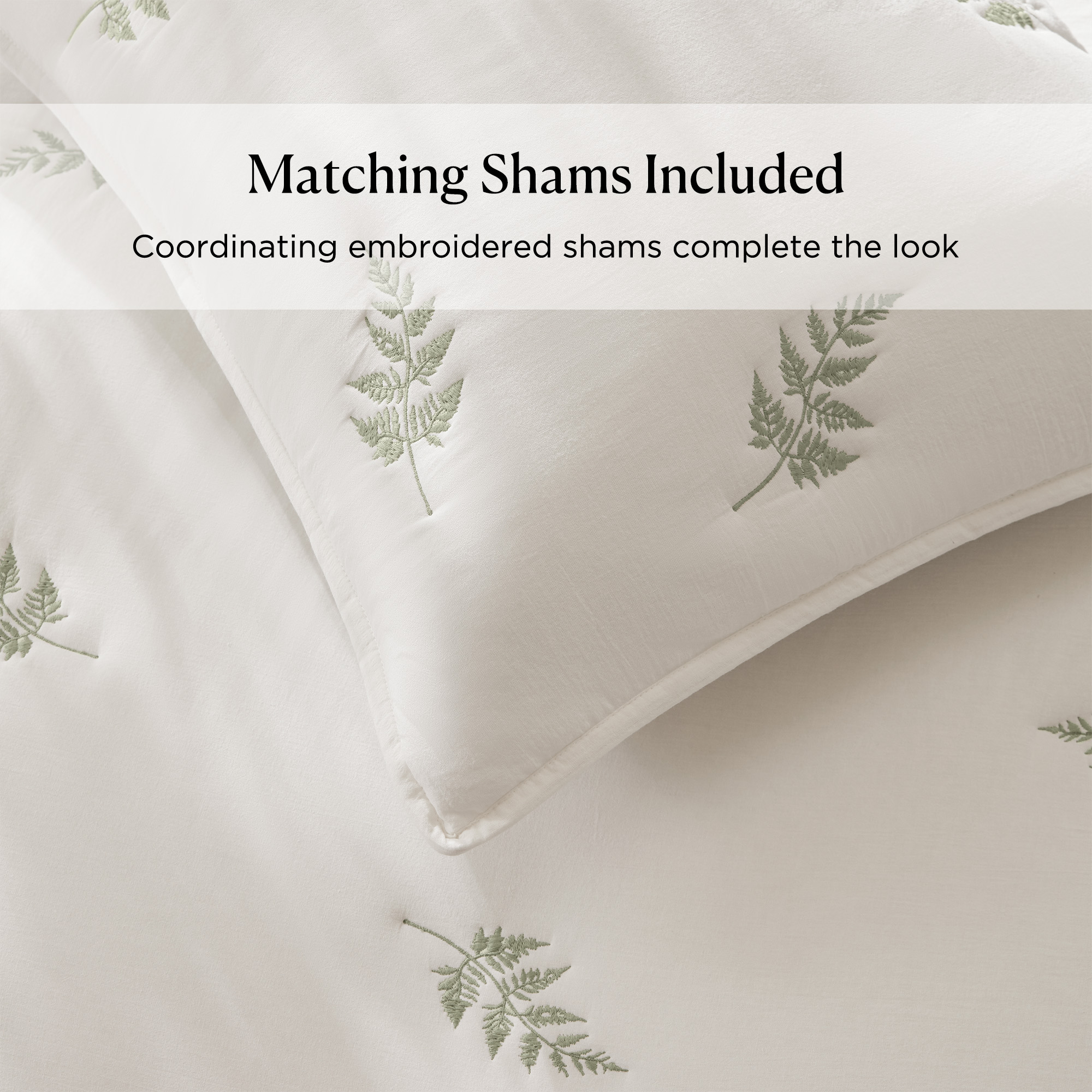 Willow Embroidered Botanical 100% Cotton Lightweight 3 Piece Quilt Set
