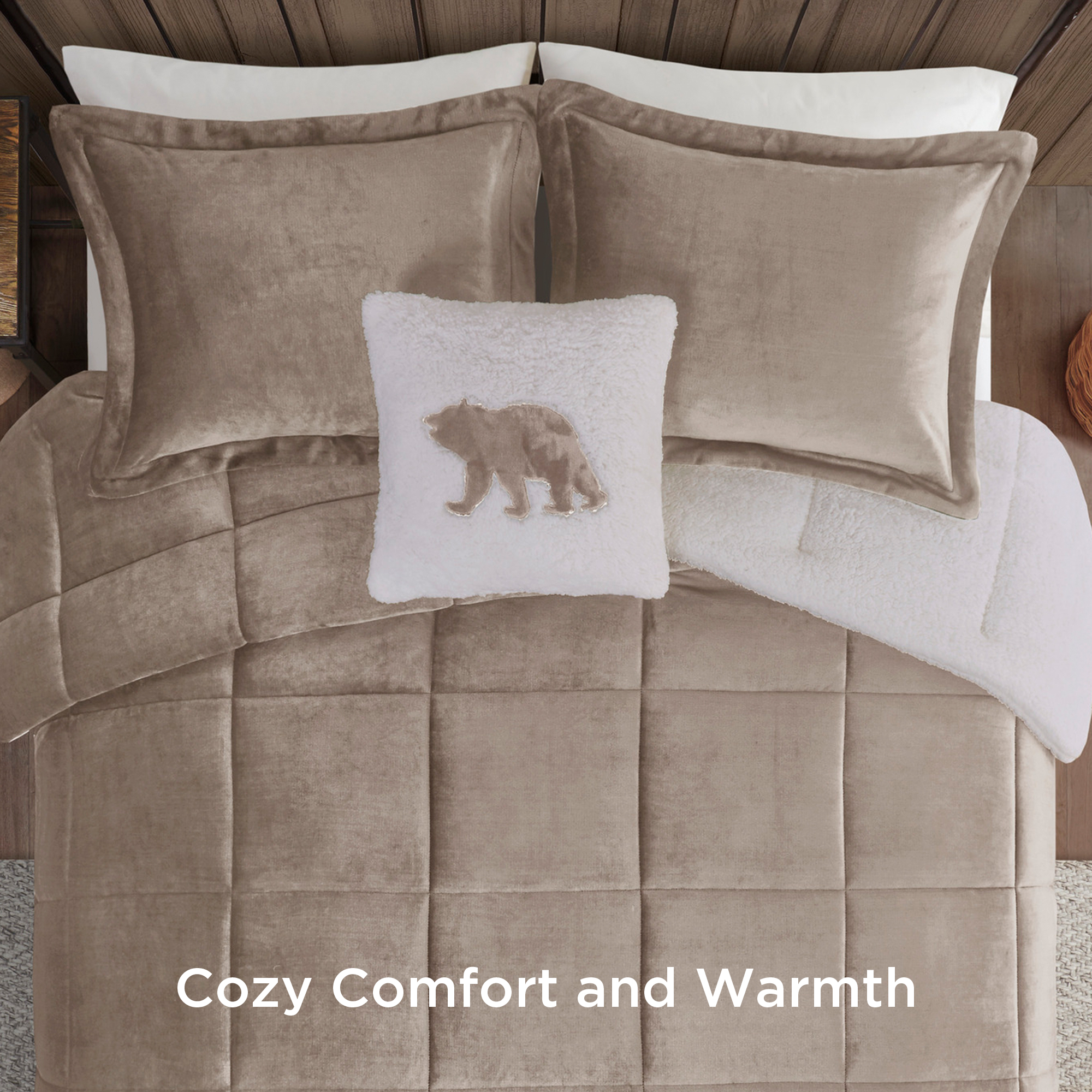 Alton Plush to Sherpa Down Alternative Comforter Set