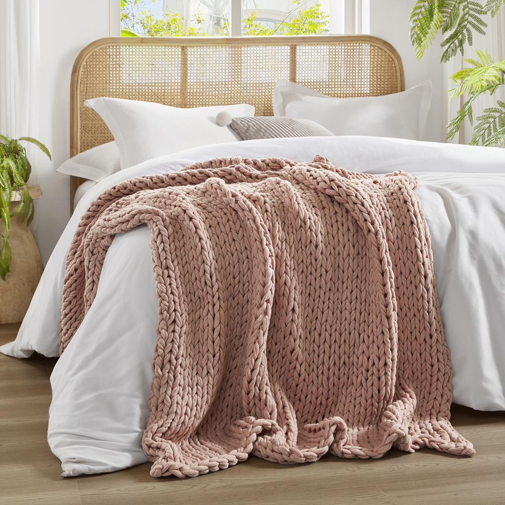 Chunky Double Knit Handmade Throw Blanket