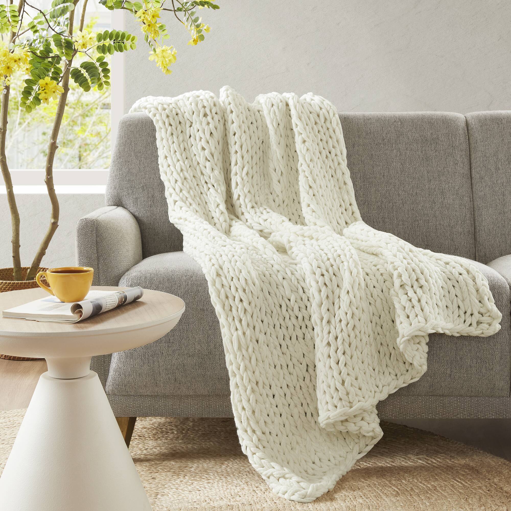 Chunky Double Knit Handmade Throw Blanket