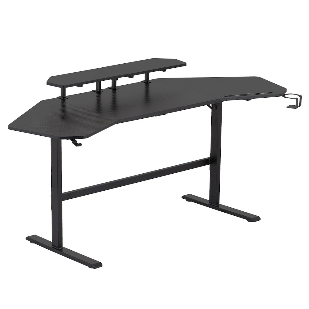 Gaming Desk with Shelves & Accessory Holder