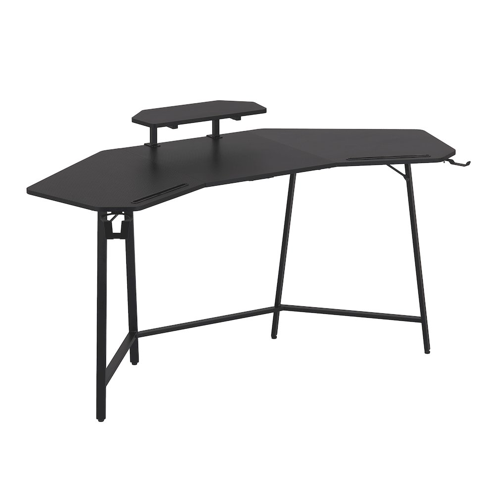 Gaming Desk with Shelf & Accessory Holders