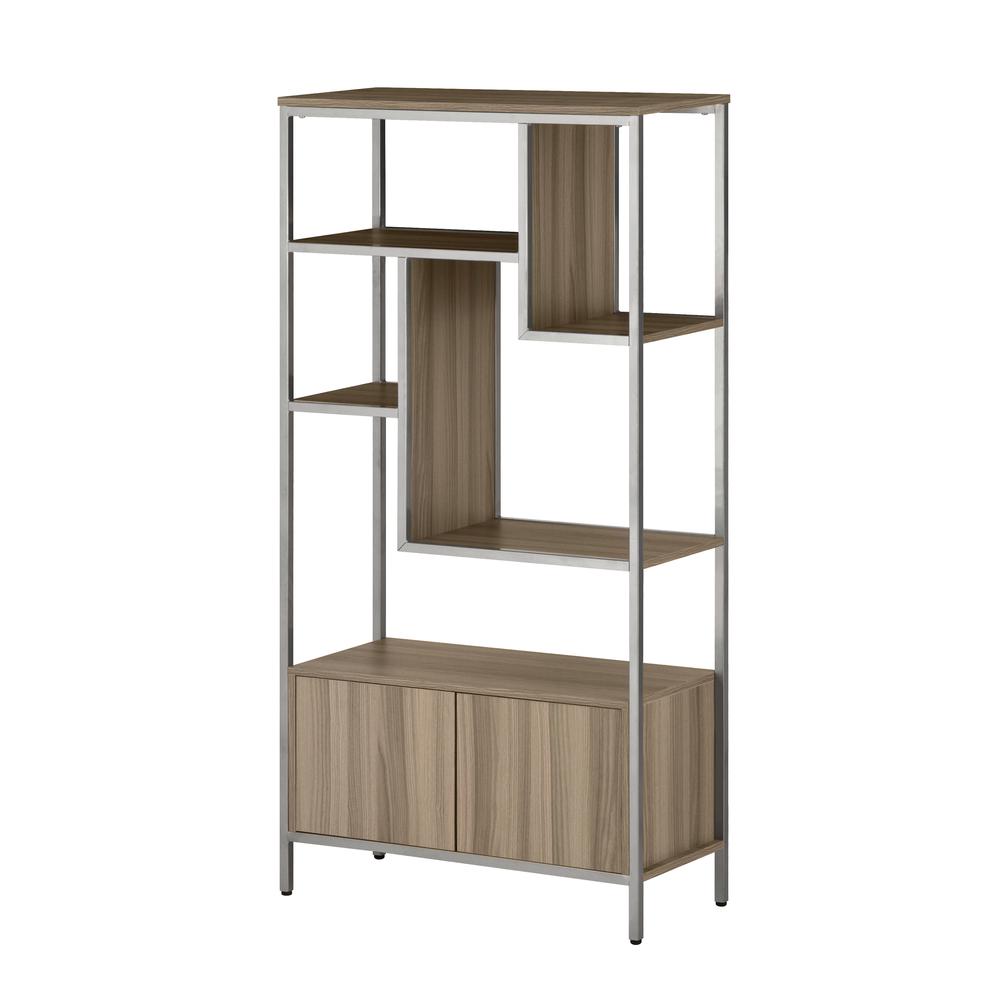 Techni Mobili Oak Storage Rack with  door cabinet